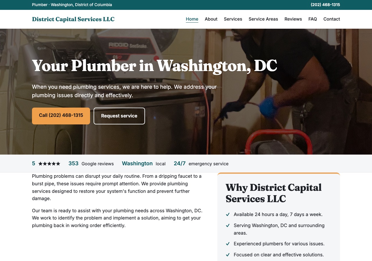 Plumber website example
